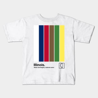 Illinois State Flag  // Original Minimalist Artwork Poster Design Kids T-Shirt